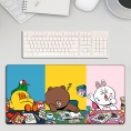 卡通可爱布朗熊鼠标垫可妮兔男生女办公笔记本桌垫超大号锁边加厚